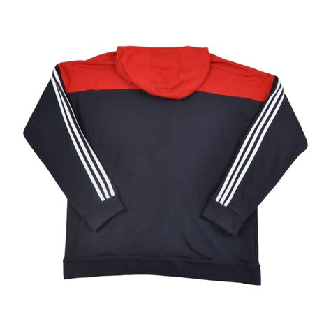 Vintage adidas Kapuzenpullover Marineblau/Rot XL 